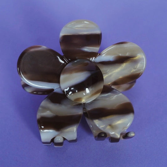 Haarspange Blume – Mocca