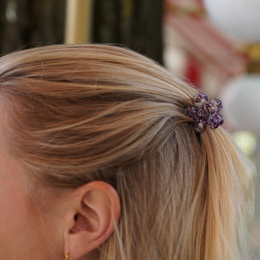 Haarclip Bloem Paars-klein