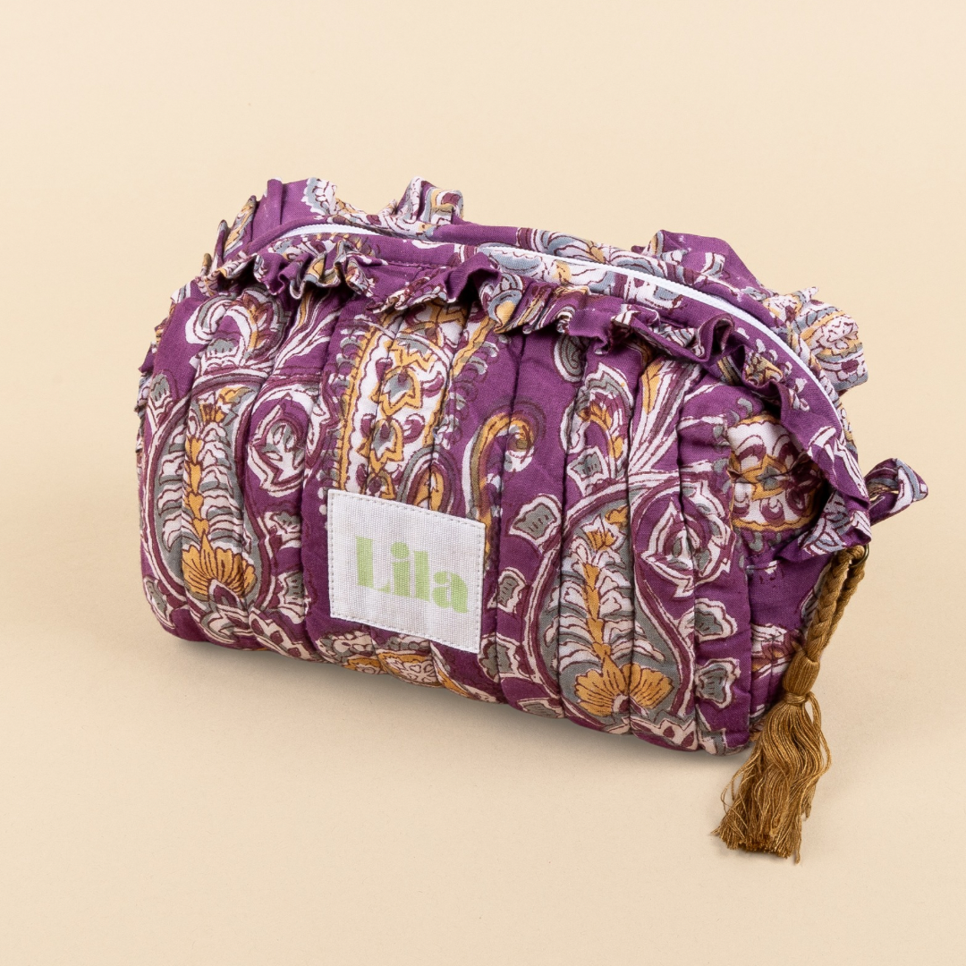 Bolso de aseo - Paisley - Volantes - Púrpura - Pequeño
