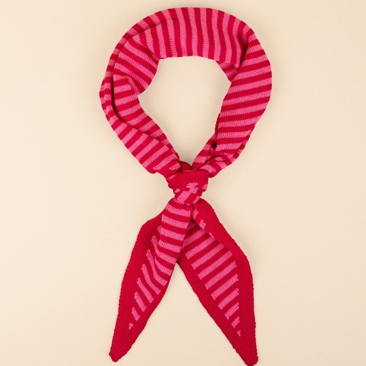 Triangle Sjaal - Roze streep - Klein