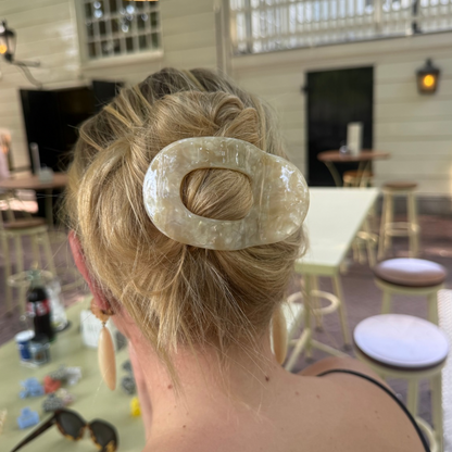 Platte haarclip - Champagne