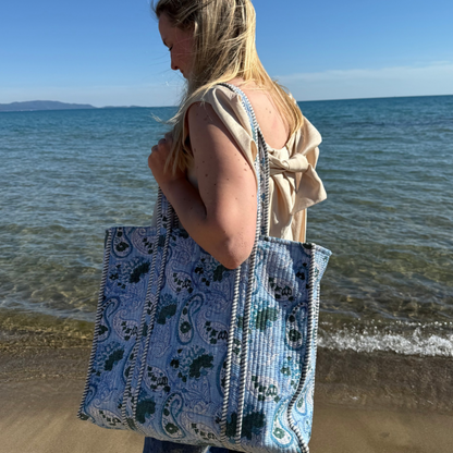 Bolso de mano - Azul claro - Gris - No.21