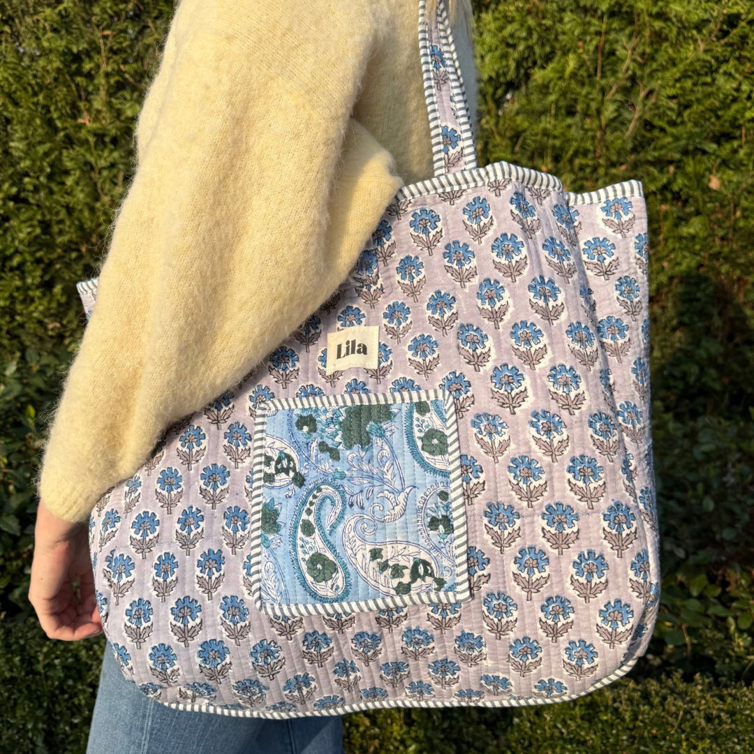 Bolso de mano - Azul claro - Gris - No.21