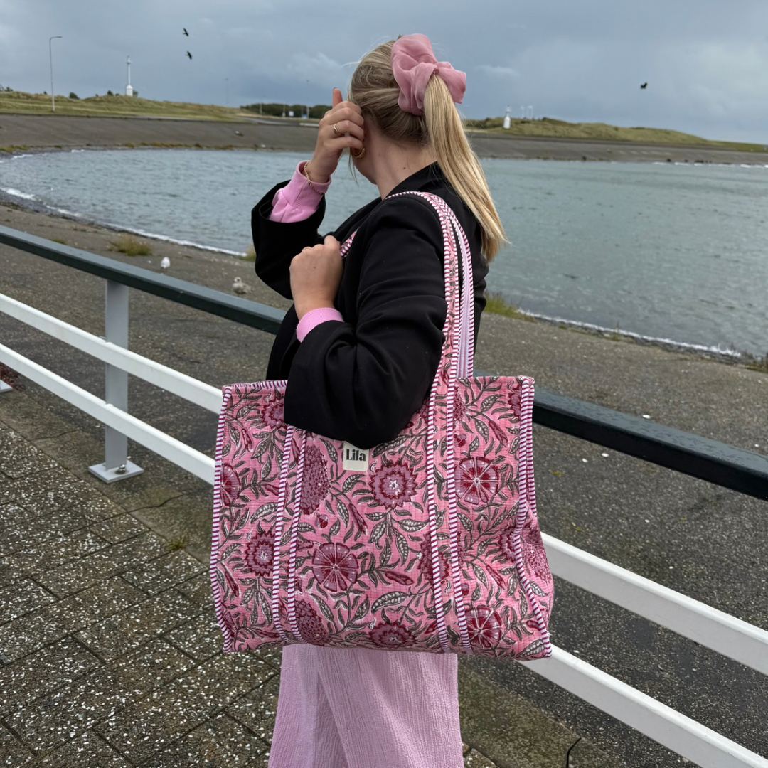 Pre-pedido - Bolso de mano - Rosa - incluye neceser - No.3
