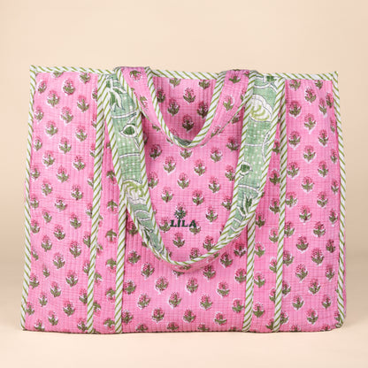 Tote bag - Roze - Groen - No.17