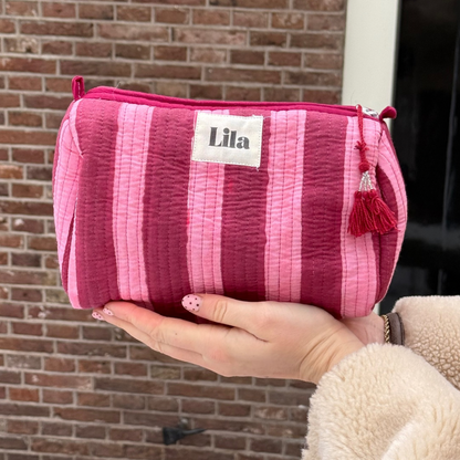Organised Tote - Burgundy - Stripe - Inclusief toilettas- No.1