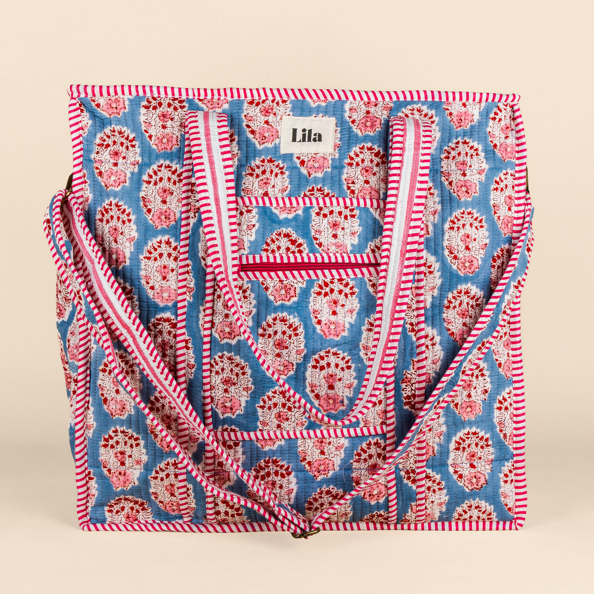 Tote organizado - Azul - Rosa - Incluye neceser - no.3