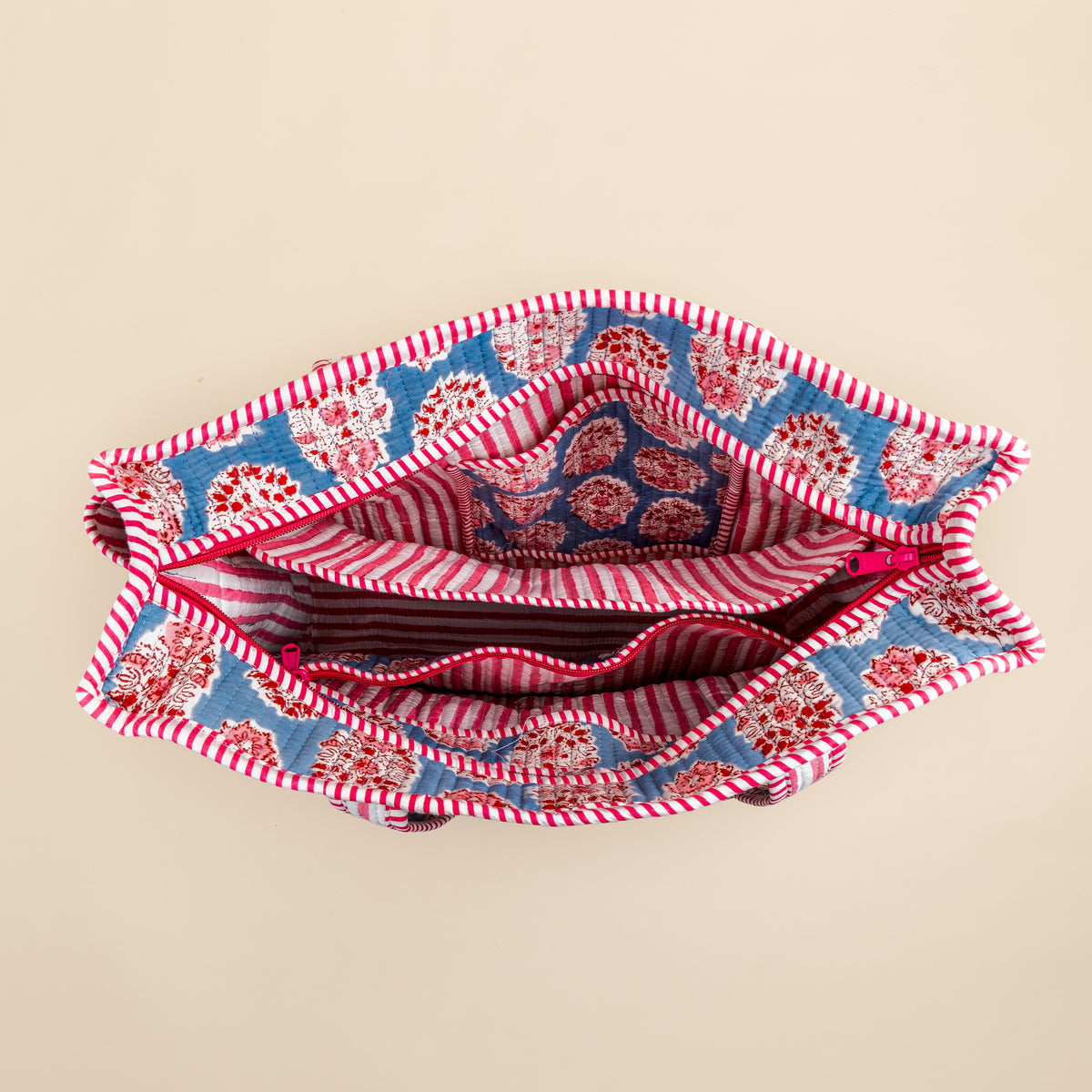 Tote organizado - Azul - Rosa - Incluye neceser - no.3