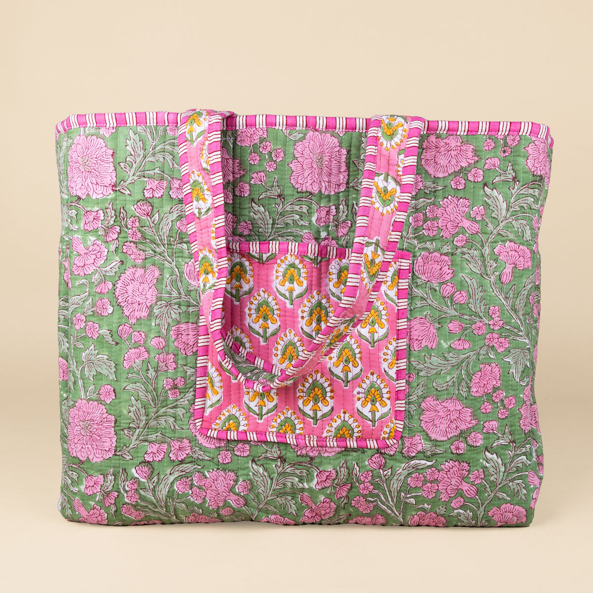 Bolso de mano - Rosa - Verde - No.8