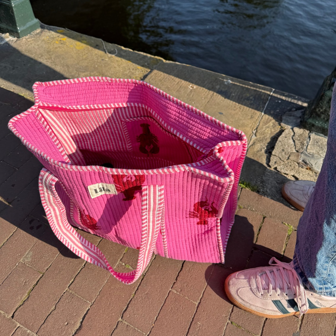Tote bag - Lobster - Rits- inclusief toilettas -No.2