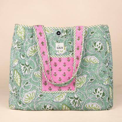 Tote bag - Roze - Groen - No.17