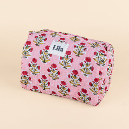 Bolso de mano - Azul - Rosa - incluye neceser - No.10