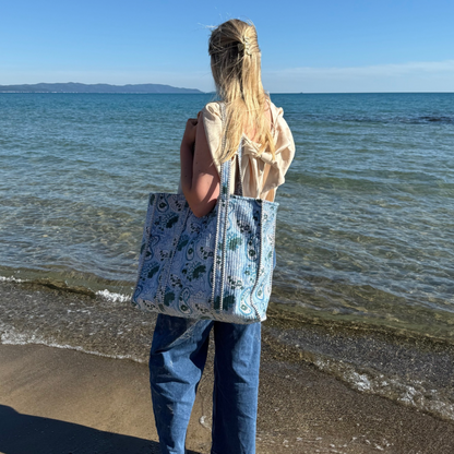 Bolso de mano - Azul claro - Gris - No.21