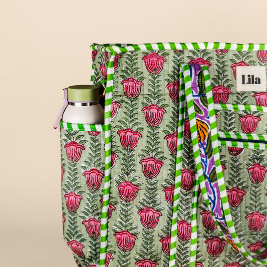 Tote organizado - Verde - Incluye neceser - no.3