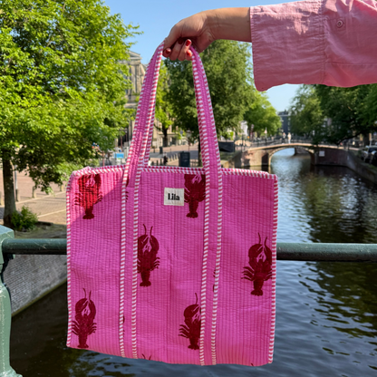 Tote bag - Lobster - Rits- inclusief toilettas -No.2
