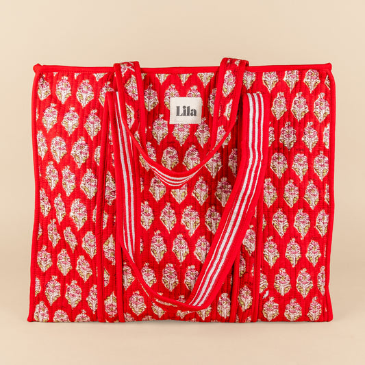 Tote bag - Rood - Rits- Inclusief toilettas- No.9