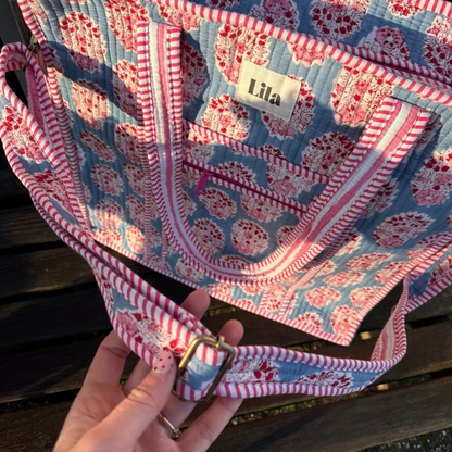 Tote organizado - Azul - Rosa - Incluye neceser - no.3