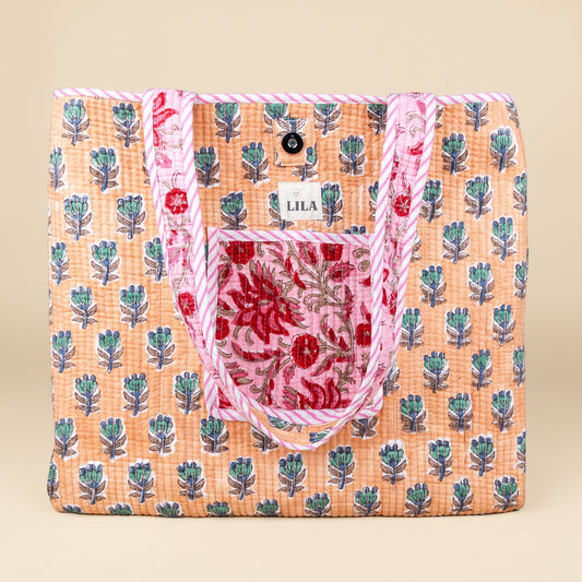 Tote Bag - Roze Rood - Oranje- Rits- No.6