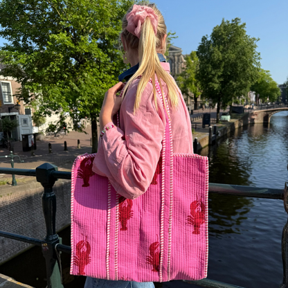 Tote bag - Lobster - Rits- inclusief toilettas -No.2