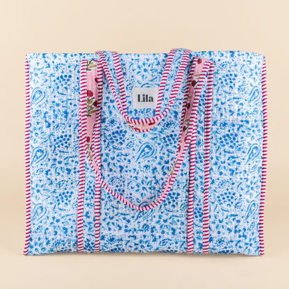 Bolso de mano - Azul - Rosa - incluye neceser - No.10