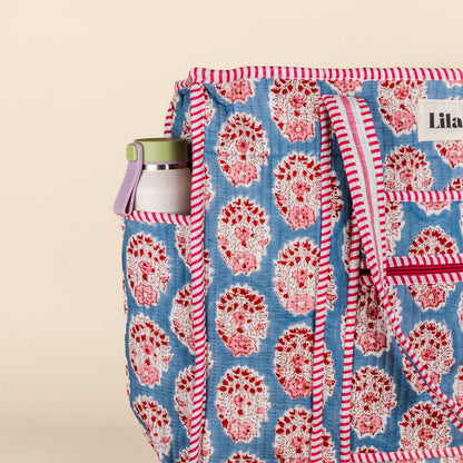 Tote organizado - Azul - Rosa - Incluye neceser - no.3