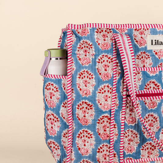Tote organizado - Azul - Rosa - Incluye neceser - no.3