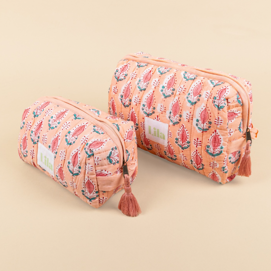 Bolsa de aseo - Melocotón - Naranja suave - Conjunto